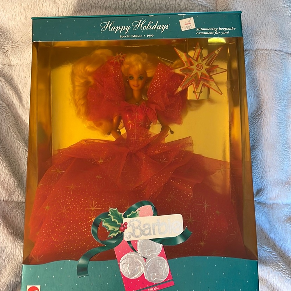 - NRFB 1990 Happy Holidays Barbie Doll 🎄